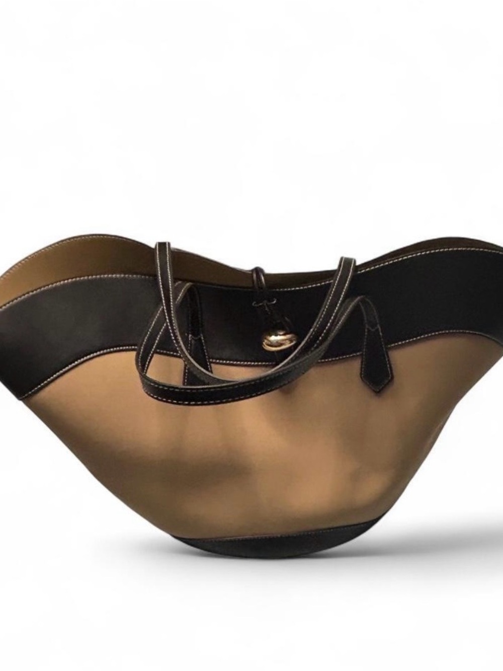 H&M Two-Tone Brown and Black Wave Tote